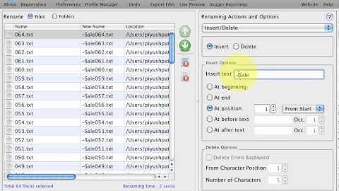 File Renamer for Mac - Insert or Delete text and characters in file names