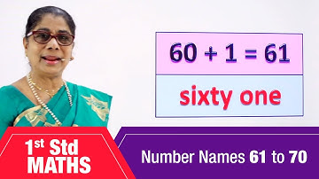 1st Std Maths | Number Names 61 to 70 | Mathematics Class -1 | Maths for beginners Part-45