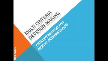 Entropy Method (for weight determination of criteria/Attributes )