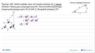 Triangle ABC is an equilateral triangle with a side length of 1 unit. Through C a line is drawn t...