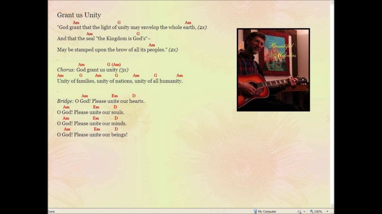 Grant us Unity song by Jim Syan (with chords) - YouTube