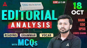 The Hindu Analysis | 18 Oct 2025 | Reading, Grammar, Vocab, MCQs | The Hindu Editorial Analysis