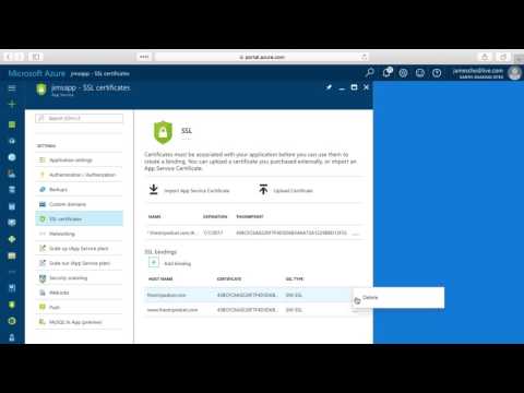 Create an SSL Binding to your Azure App Service