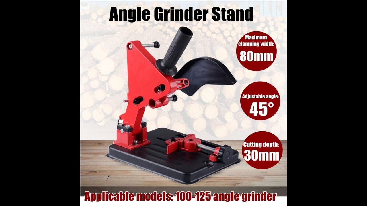 45° Angle Grinder Stand Bracket Holder Cutter Support Cast Iron Base w/ Cover 