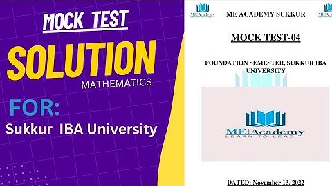 Mock Test Solution-01|ME ACADEMY| ASIF ALI