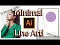 MINIMAL LINE ART Speed Art | Ariana Grande | Adobe Illustrator