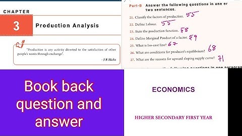 Production Analysis ॥11th ECONOMICS  Chapter 3 ॥Part B question and answer॥Class 11 Economics