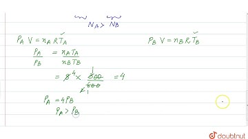 Two flasks `A` and `B` have equal volume. `A` is maintained at `300 K` and `B` at `600 K`. While...