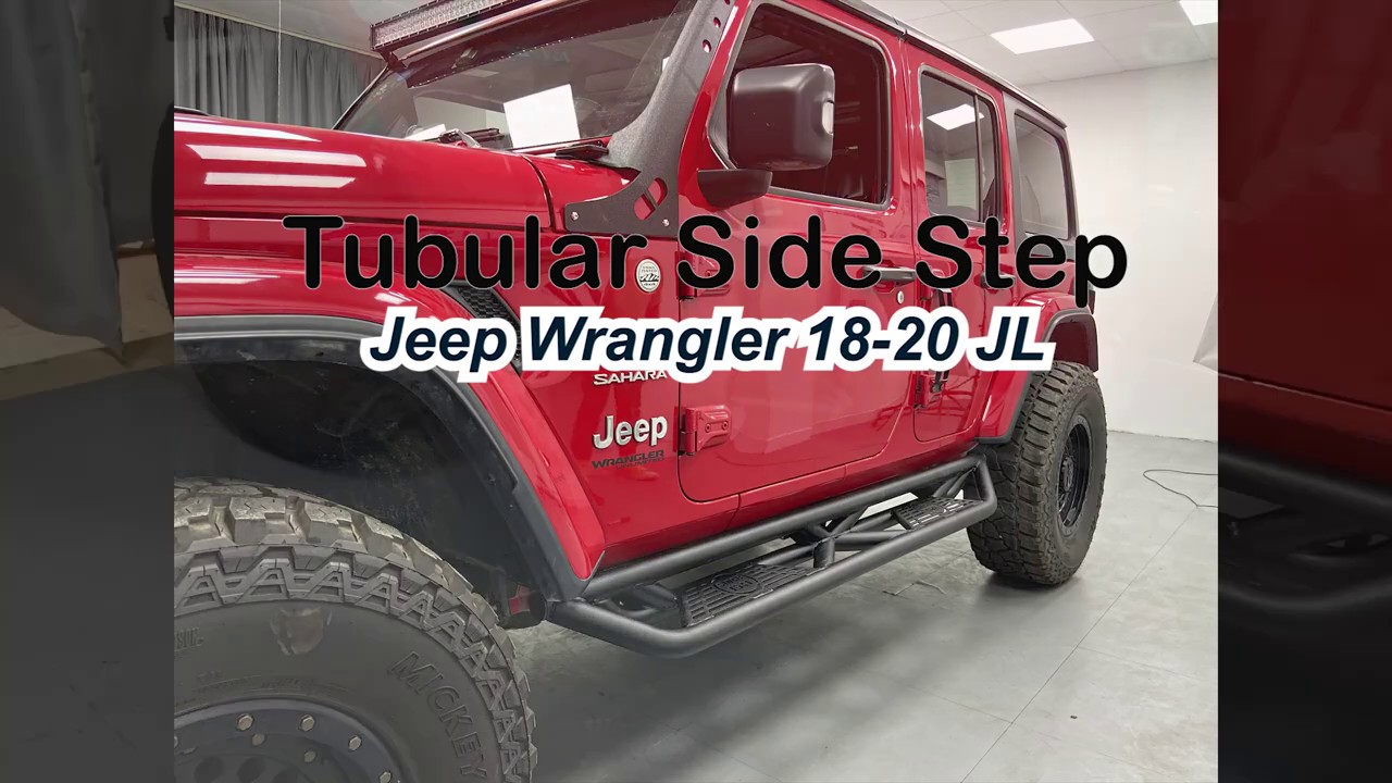 Jeep JL Side Steps Running Boards for 2018-2020 Jeep Wrangler JL 4 Door -  Hooke Road® - YouTube
