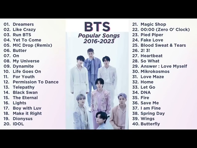 BTS 방탄소년단 - PLAYLIST 2016-2023 MOST POPULAR SONGS class=