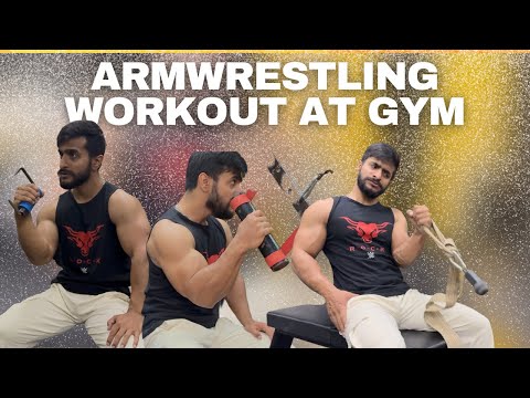 Armwrestling workout for beginners at gym 💀