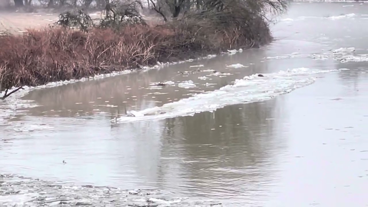 Ice Jam Breaking Up