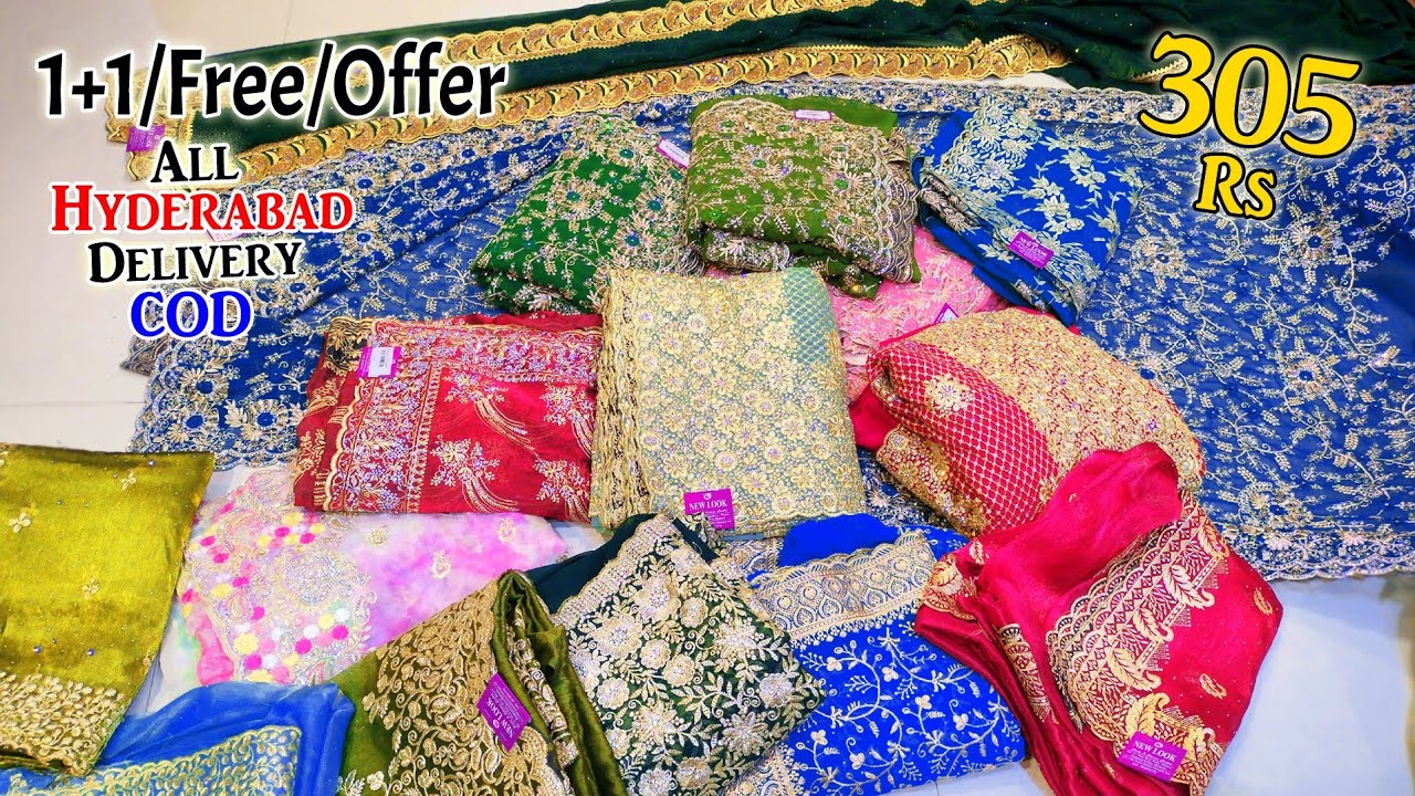 1+1 Free Offer All Hyderabad Delivery COD Available Fancy Sarees Rs 305 New Look Suit & Sarees