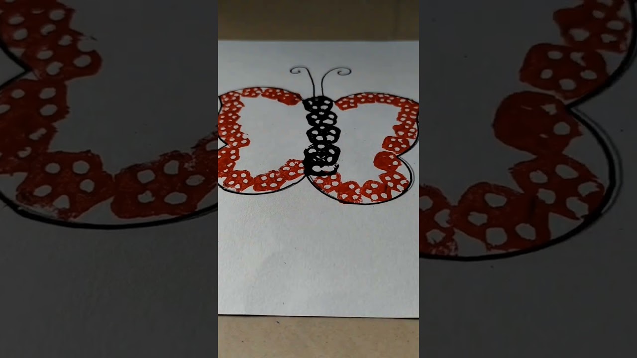 Butterfly painting with ladyfinger 