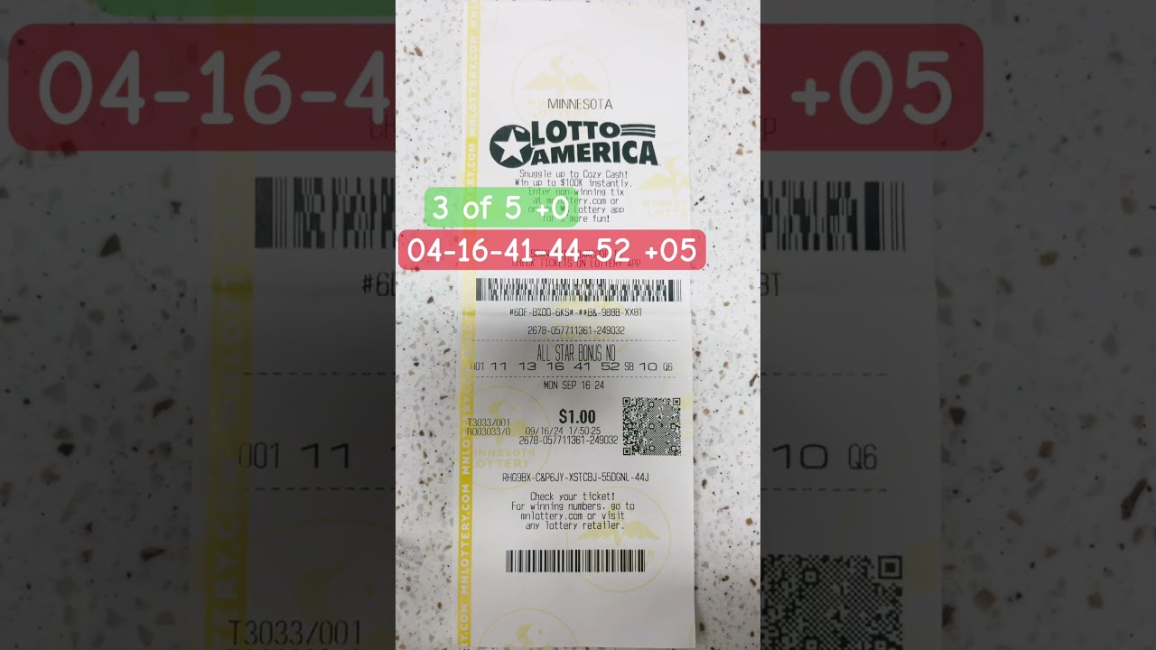 3 of 5 +No Star Ball - Winning Lotto America Lottery Ticket!