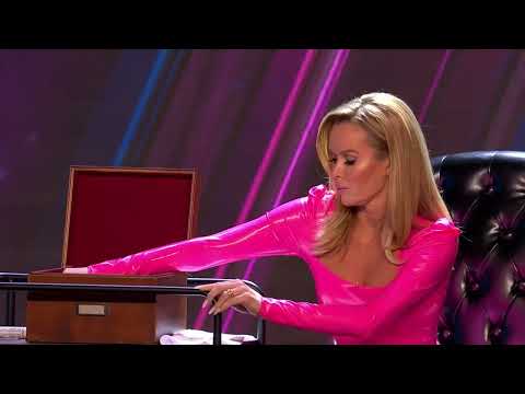 Amanda Holden Wearing Pink Latex Dress Britain's Got Talent