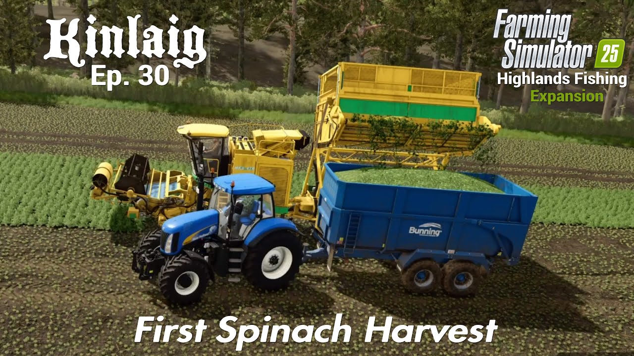 Kinlaig / Ep. 30 First Spinach Harvest / Farming Simulator 25 PS5 Let's Play FS25