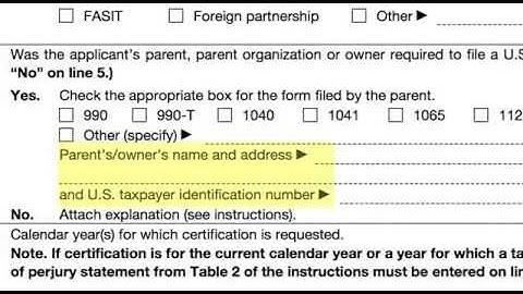 US Residency Certification Application