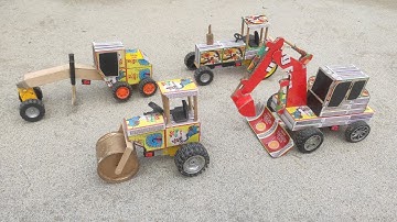 How to make JCB at Home from Matchbox | DIY JCB Backhoe Loader | Mini JCB Science Project