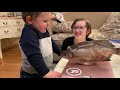 Toddler plays with dried fish!! Hilarious reaction from siblings!