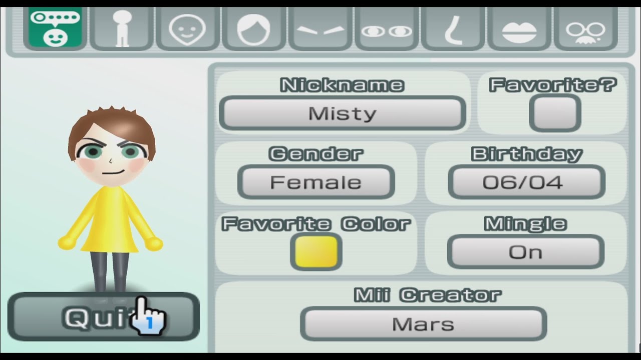 Miiページ　本体部分 Misty - Pokémon - Mii 2368 - YouTube