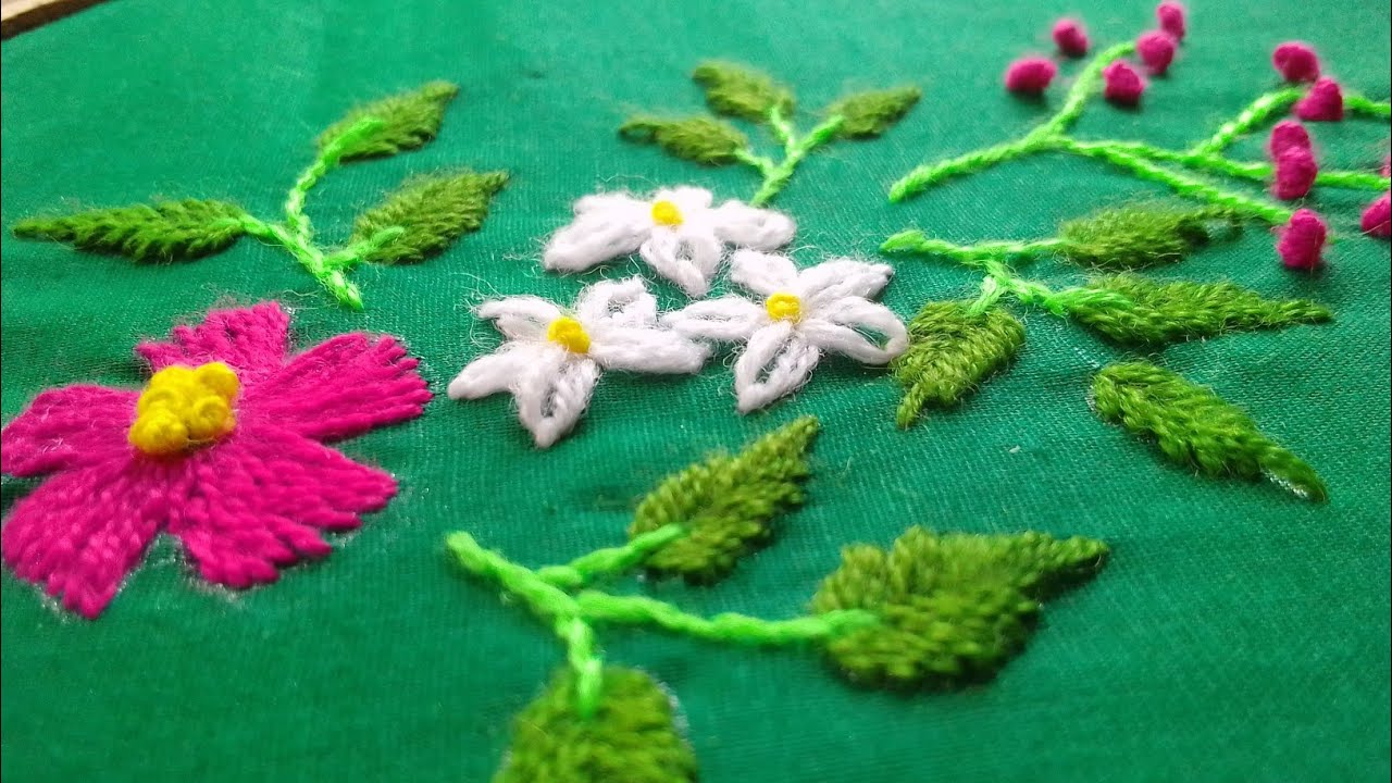 All over hand embroidery designs/basic hand embroidery/hand embroidery
