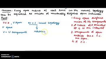Open subset of R - union of mutually disjoint open intervals
