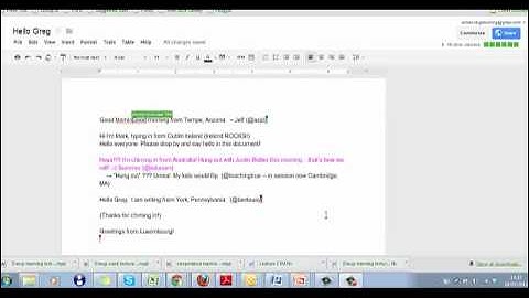 Live demo of Google docs