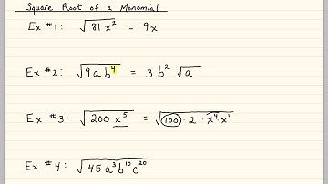 Square Root of a Monomial