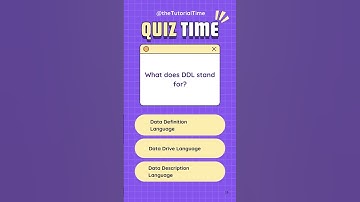 DBMS: What does DDL stand for? #mindbendingquiz #quiz #quiztime