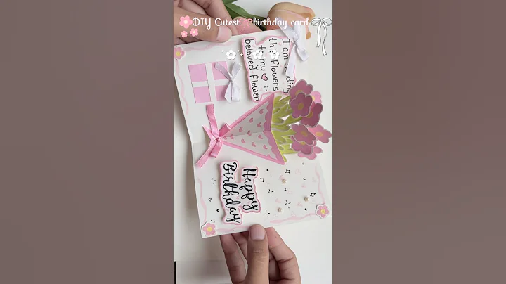 DIY cutest birthday card✨🌷🤍 #shorts #diy  TUTORIAL👆🏻✨#birthday #cute #popular