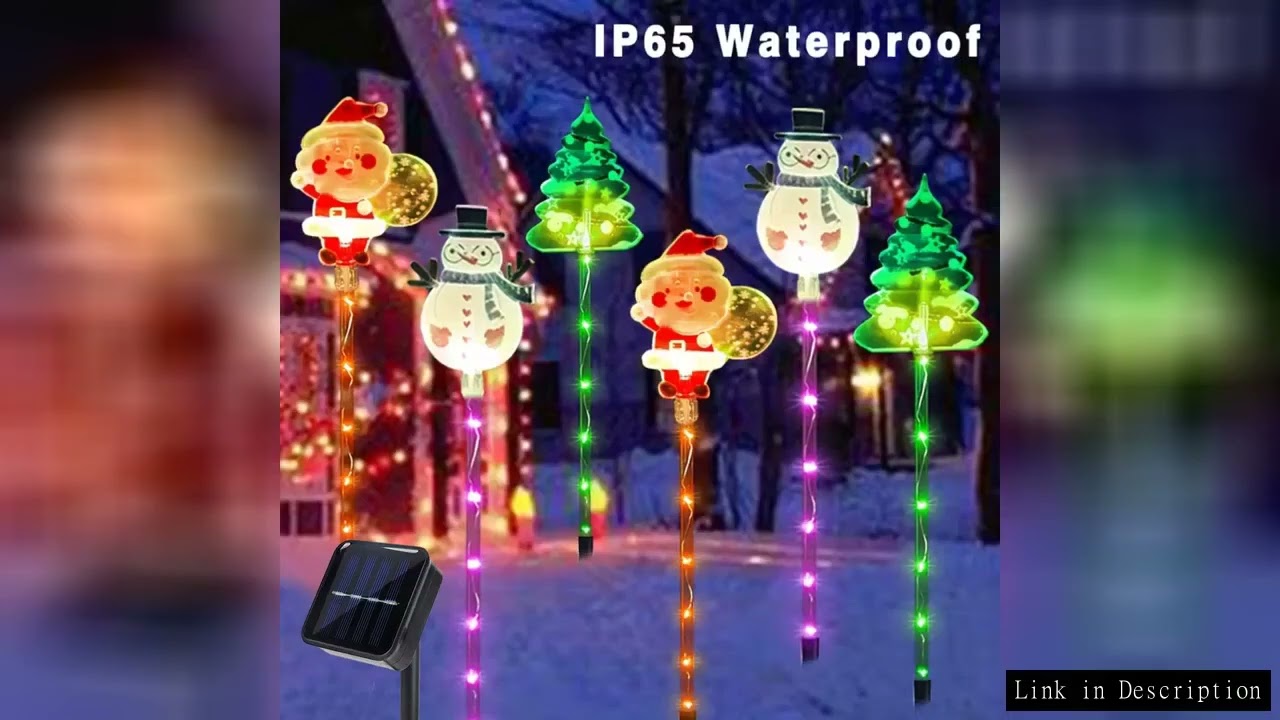 1Set of Solar Santa Claus&Christmas Tree and Elk 6 in 1 Lawn Lights Outdoor Garden Solar Lawn Lights