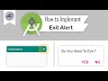 How to Implement Exit AlertDialog in Android Studio | ExitAlertDialog | Android Coding