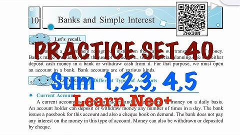 Practice set 40: Chapter 10: BANKS AND SIMPLE INTEREST: Standard 7 MATHS