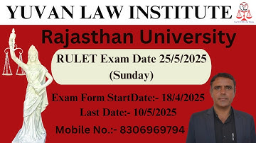 RULET Exam Notification Out 2025 || Syllabus || Exam Pattern || RULET Entrance Exam 2025