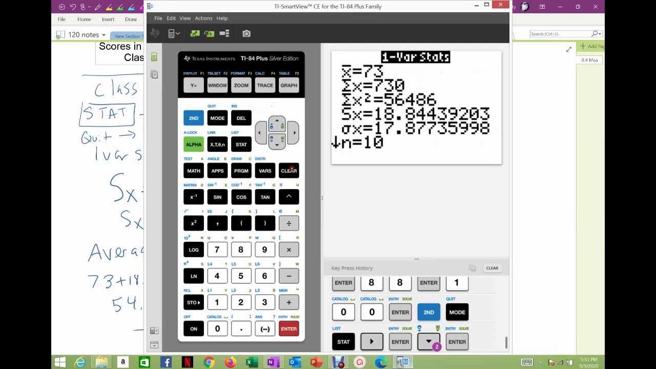 8.4 video 2 Sample standard deviation with calculator - YouTube
