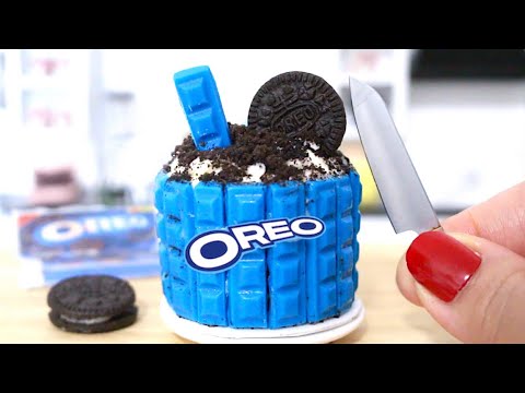 ميني كيكة أوريو الشوكولاتة المصغرة في مطبخ مصغر طبخ حقيقى صغير    