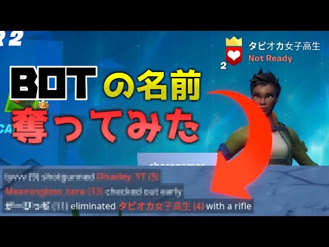 検証 Botの名前奪ったらどうなるの フォートナイト Youtube