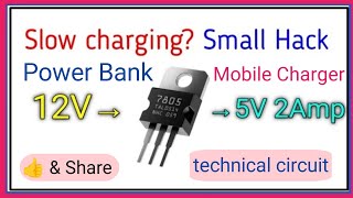 SOLVED: How to FAST CHARGE using 7805 ic | fast charging feature UNLOCKED!! #technicalcircuit