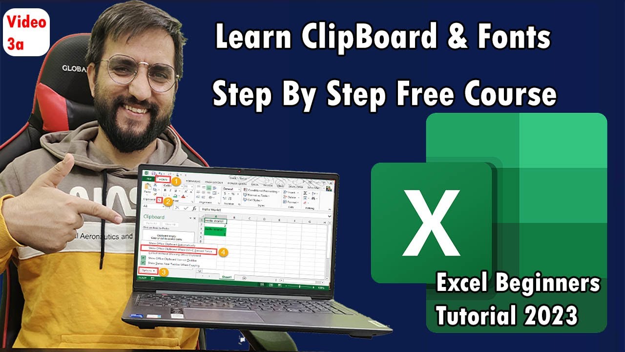Learn Home Menu in MS Excel (Clipboard, Font) Tutorial Hindi Tutorial 3a Urdu/Hindi YouTube