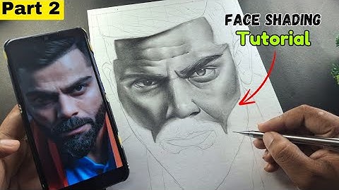 Virat Kohli Drawing, Part 2 , Virat Kohli Face Shading Tutorial | Step by Step | T20 WorldCup 🇮🇳