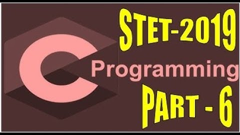 #STET Computer Science  #C-Language  #Part 6