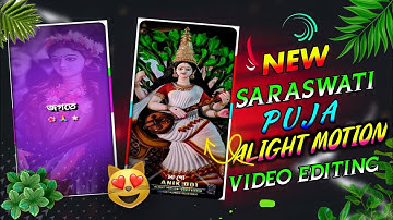 Saraswati Puja Status Video Editing Alight Motion !! Xml File Saraswati Puja  Editing Purulia Song‎