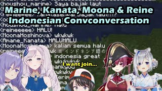 Marine & Kanata Flexing Their Indonesian Language To Their Indonesian Junior Moona & Reine【Hololive】