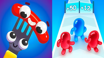 Fork N Sausage VS Join Blob Clash 3D - Satisfying ASMR Gameplay ALL Levels