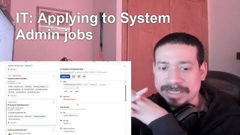 IT: Applying to System Admin jobs