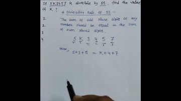 01 - Find the value of K, if the given number is divisible by 11 #shorts #maths #iqtest