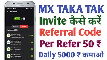 Mx Taka Tak Refer And Earn | Mx Taka Tak Referral Code | Mx Taka Tak Per Refer Kaise Kere