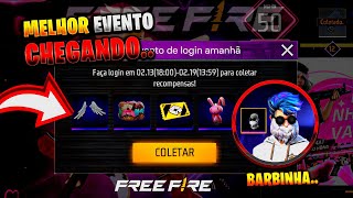 AMANHÃ?? NOVO EVENTO COM ÍTENS DE GRAÇA, BARBINHA DE VOLTA? SALINHA E MOLETOM CHEGANDO - FREE FIRE