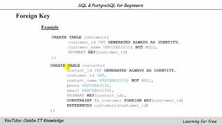Primary Key and Foreign Key in PostgreSQL.
